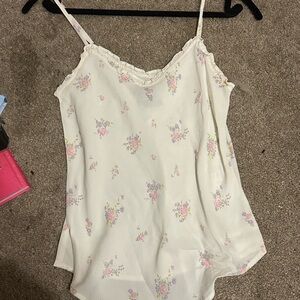 Reformation Cream Floral Tank Top